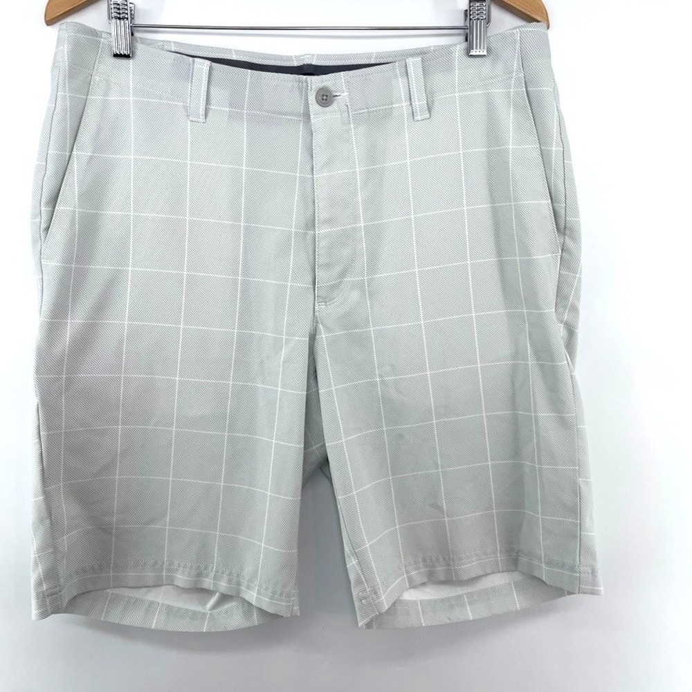 PGA TOUR Golf Shorts Men Sz 36 Gray Plaid Inseam 10" Excellent Condition‎ Preppy